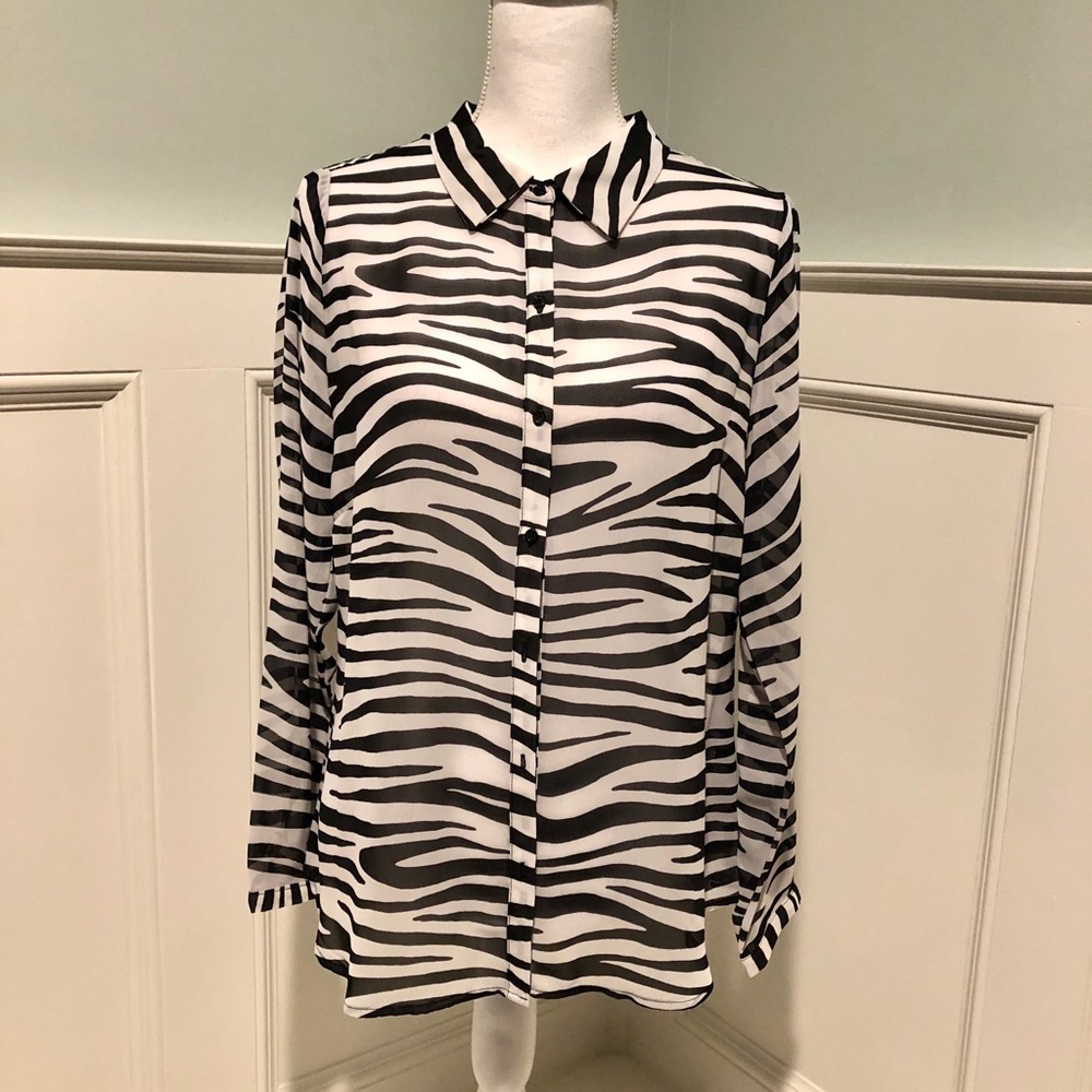 ANA Sz Large Zebra Print Blouse